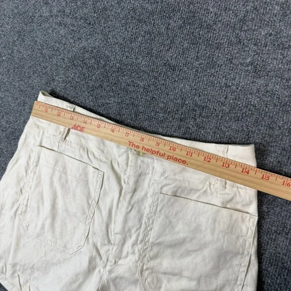 Maeve Anthropologie The Colette High Rise Linen Cotton Shorts Beige Size 28 - Picture 7 of 8